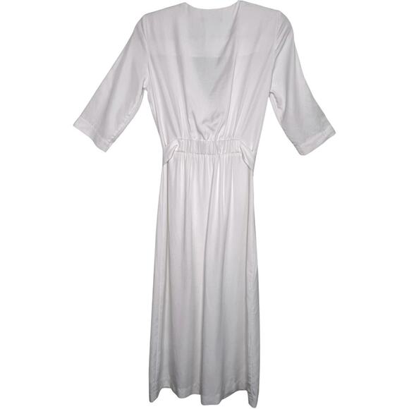TRF Collection Zara White Long Dress With Buttons and Sash Size XS - Picture 6 of 9